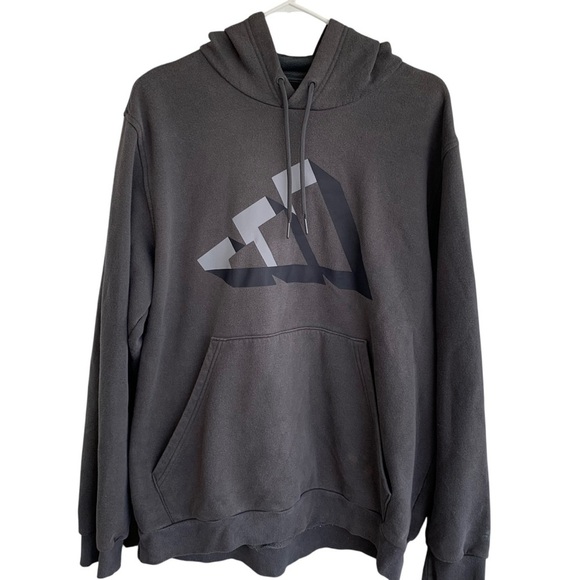 Adidas Men's Gray Hoodie Sweatshirt Size L - Picture 1 of 7